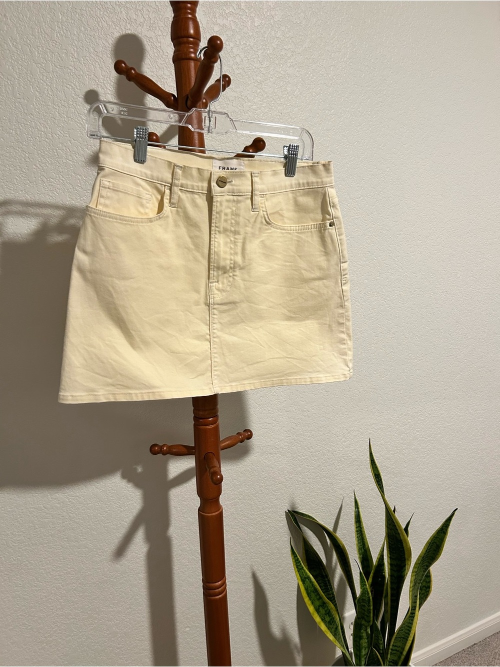 Frame Denim Butter Yellow Mini Skirt 27